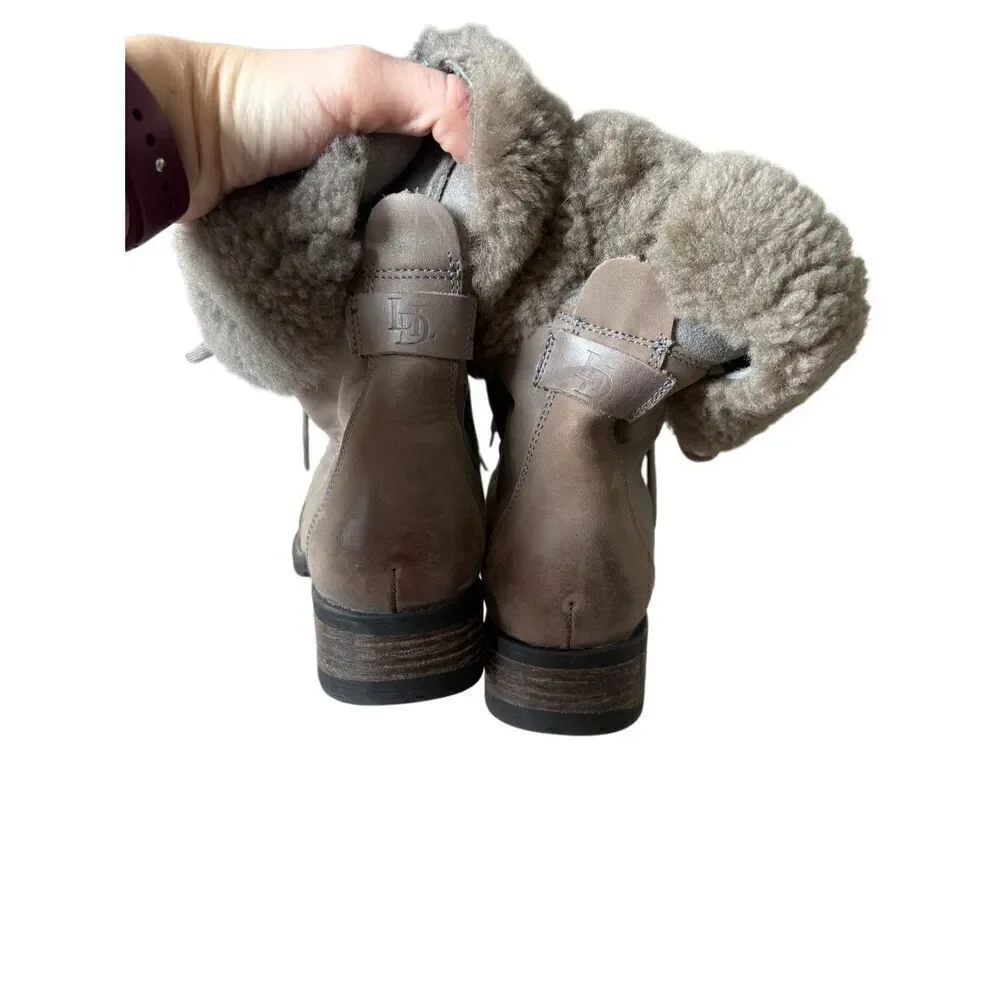 Luxe De Leon‎ Aura Leather Boot size 10 Smoke Gray